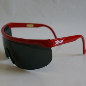 NWT True Vintage 90's Ravon sports blade wrap around semi-rimless sunglasses
